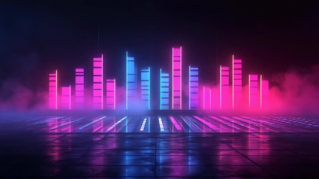 A dynamic blend of futuristic sounds and vibrant visuals fills a neonlit dance club captivating the audience and turning the crowds experience into an electrifying celebration of music and performance