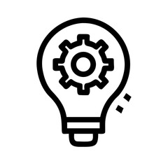 Lightbulb with gear icon representing idea generation
