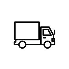 A Simple Outline Icon Representing a Delivery Truck for Logistics and Transportation Services