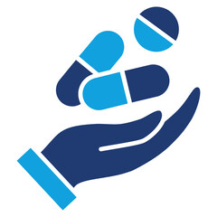 Drug Flat Blue Icon vector illustration