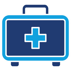 Medical Kit Flat Blue Icon vector illustration