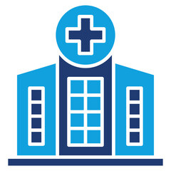 Hospital Flat Blue Icon vector illustration