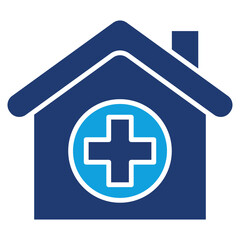 Clinic Flat Blue Icon vector illustration