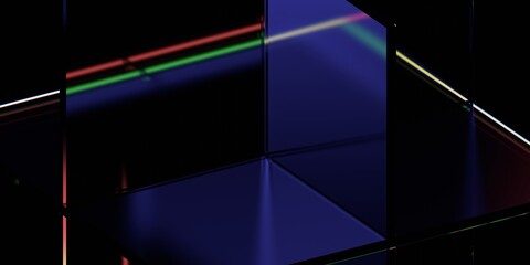 Abstract futuristic background, colorful sci-fi design, 3d render