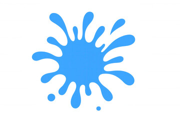 Fototapeta premium Blue paint splash or water splatter shape on transparent background showing liquid ink effect