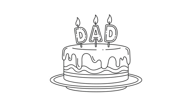 A birthday cake with dad candles for fathers day. - Powered by Adobe