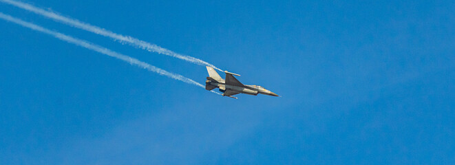 Fighter aircraft on display at a fighter aircraft show