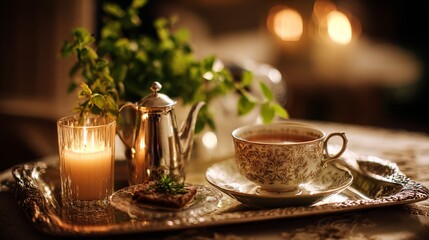 Fototapeta premium Elegant tea setting