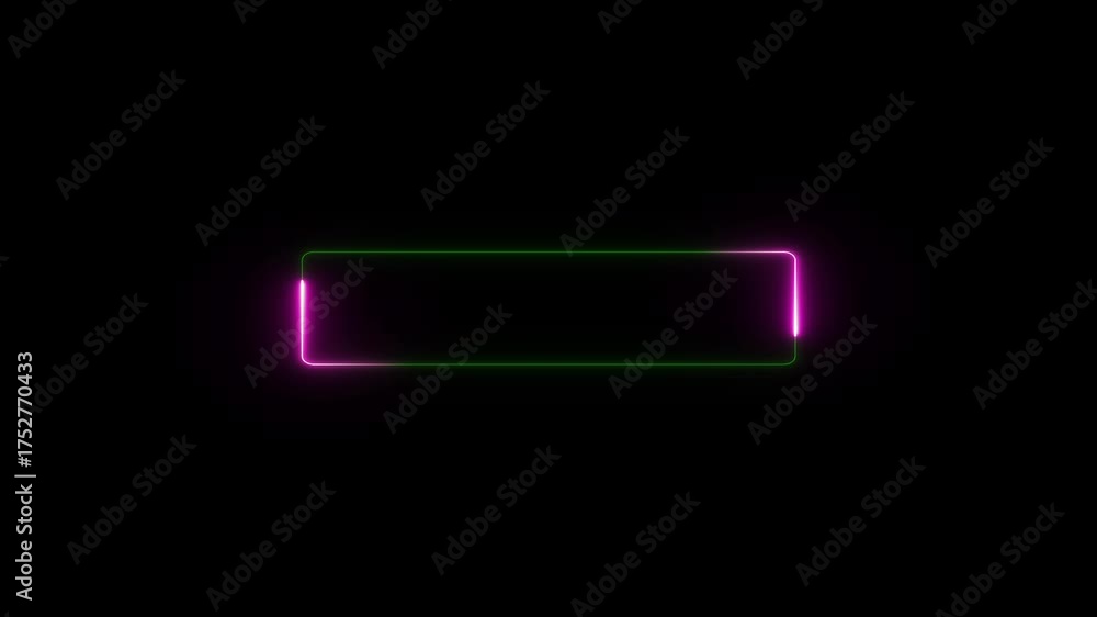Wall mural neon light frame rectangle frame icon on a background. glowing neon light frame rectangle loading ic