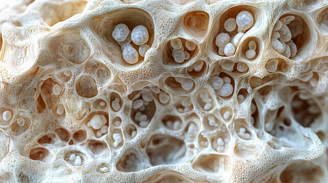Detailed view of cartilage and chondrocytes structure Generative AI