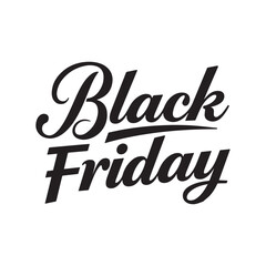 Elegant Black Friday Text Design with Bold Serif and Cursive Script Typography.