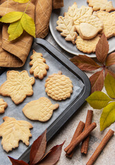 Autumn baking cookies creating seasonal cinnamon flavor treats