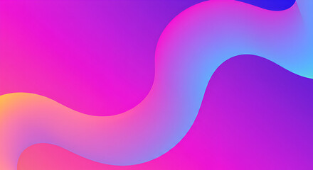 Dreamy Gradient Waves in Pink, Purple, yellow and Blue Abstract Background