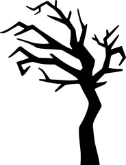 할로윈 검정 나무 그림자 벡터 일러스트