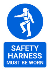 Safety harness must be worn sign