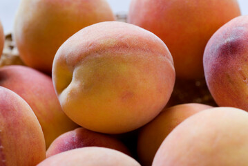 fresh peaches on the market