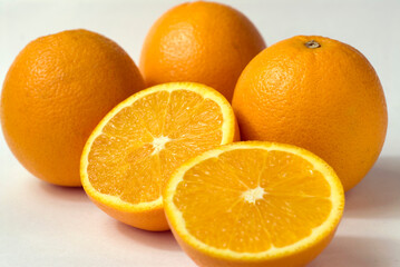 oranges on a white background