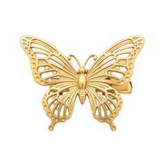 Elegant golden butterfly hair clip accessory for women