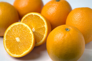 oranges on a white background
