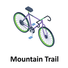 Mountain Trail Vector icon which can easily modify or edit