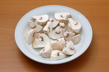 fresh mushrooms on a plate
