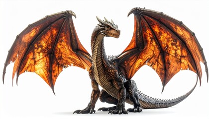 the dragon on white background