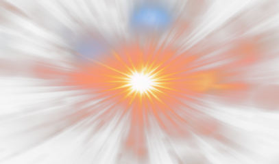 Fiery orange light burst explosion radiating outwards.