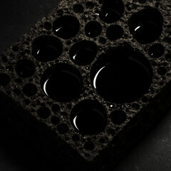 Abstract of Dense Industrial Sponge Foam Saturated with Dark Viscous Crude Oil