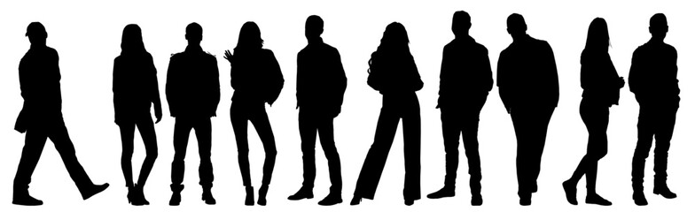 silhouette of people in winter attire street fashion autumn