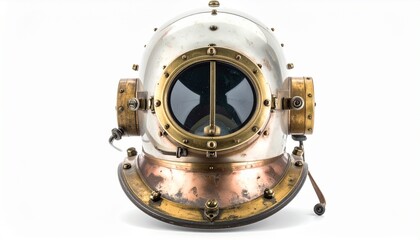 old helmet isolated on white