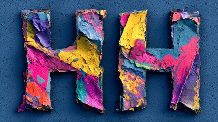 Colorful Textured Letter H