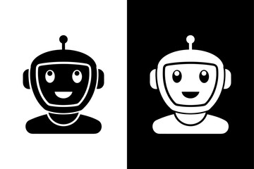 Modern AI Technology Concept — Rounded Robot Face Vector Design.