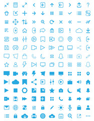 140 icon collection for UI / UX | Basic User Interface essential blue icon Set | 140 Line Outline Icons for App, Web, Print. Big collection of UI /UX icon set 