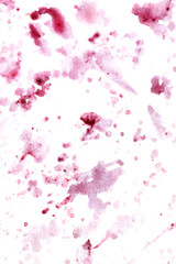 A painting of red splatters on a white background