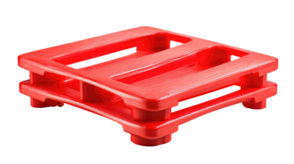 Red plastic pallet, two-tiered (1)