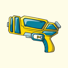 Naklejka premium Colorful Cartoon Water Blaster Toy Illustration
