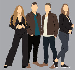 group of diverse people wearing warm winter cloths autumn attire 