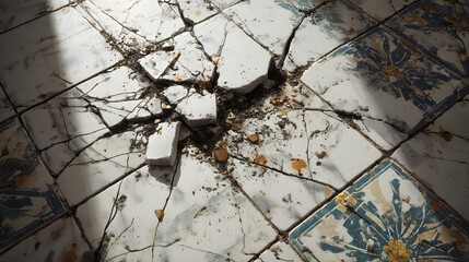 Cracked Floor Tiles Detail