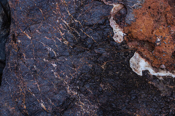 Dark Black Rock Texture Surface Background Detail