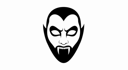 Stylized Vampire Portrait In Black And White For Halloween Themes