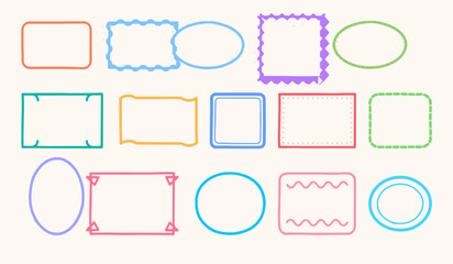 Colorful Decorative Rectangle, Circle, and Oval Shape Templates for Design