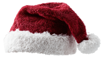 Red and white fuzzy Santa hat