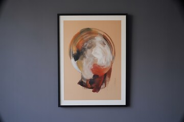 Captivating abstract artwork with vibrant brushstrokes adds modern elegance to any interior space