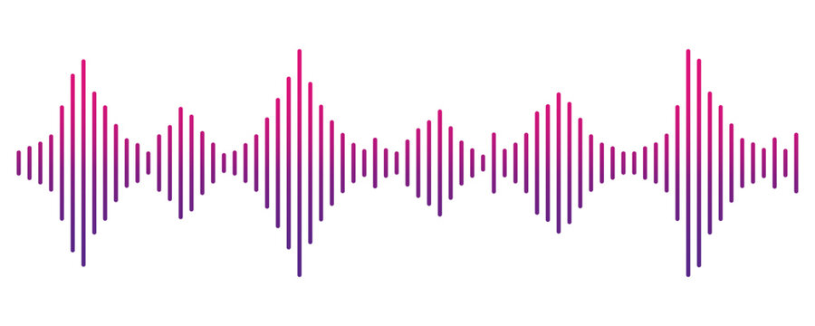 Digital Audio Waveform Illustration with Vibrant Pink and Purple Gradient a Modern Representation of Sound and Technology