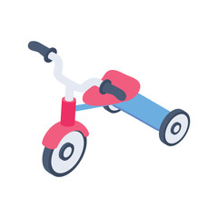 Toddler Tricycle Vector icon which can easily modify or edit
