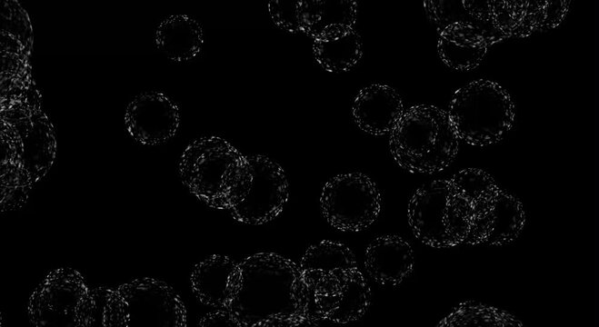 Abstract black and white pattern with sparkling bubbles video and a light snowflake decoration