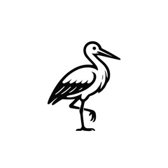 Fototapeta premium Stork vector illustration. Beautiful bird