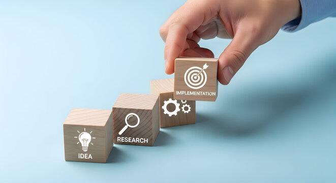 Build success step by step from idea to implementation with strategy