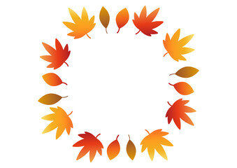 秋の素材を使った和風で可愛らしい葉っぱの飾り枠