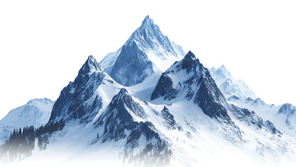 Obraz premium snow mountain peaks on transparent background PNG